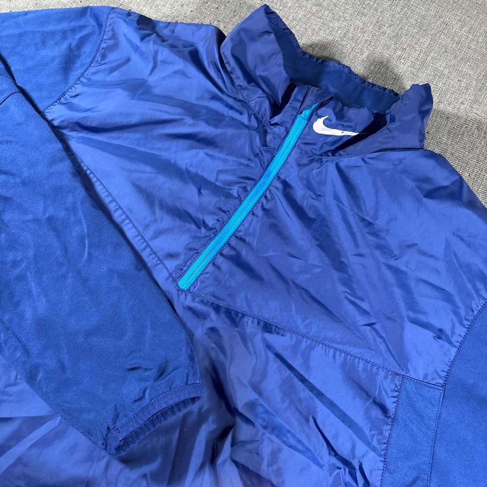 Nike Golf Quarter Zip Windbreaker Mens Large Blue 639981-455 Hybrid Pullover